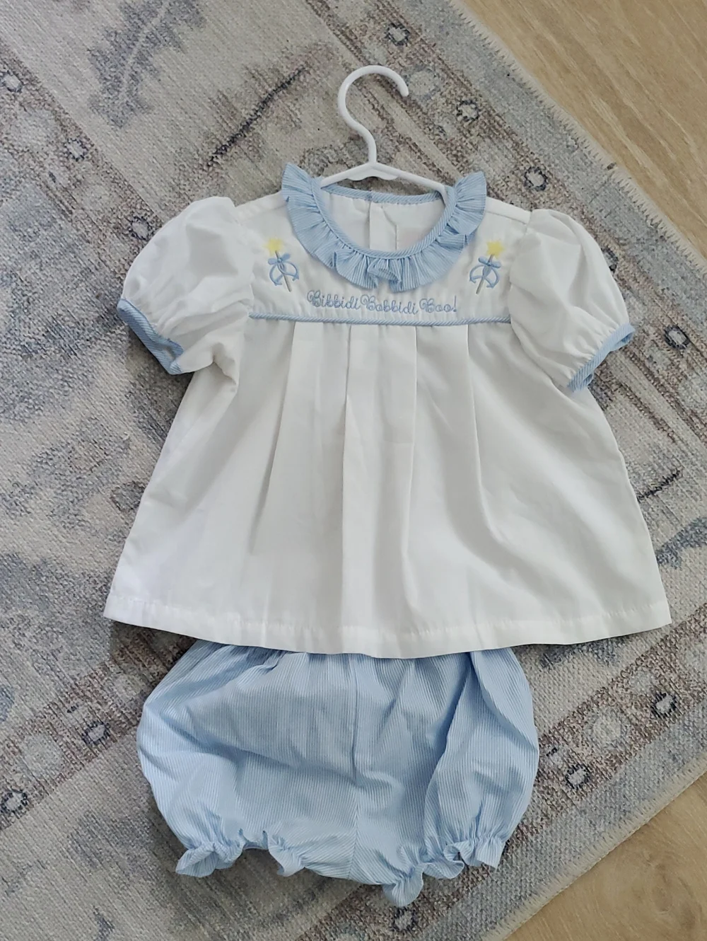 Cecil & Lou Girls Embroidered Bibbidi Bobbidi Boo Magic Wand Matcging Set Sz2T